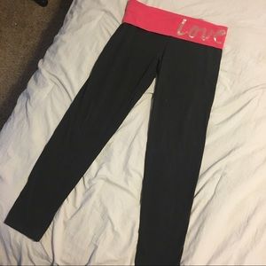 PINK foldover cotton yoga legging